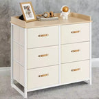 Commode de chambre à 6 tiroirs, avec table à langer résistante à l'eau, meuble de rangement.