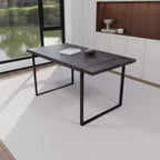 Table à manger rectangulaire industrielle en MDF pour 4-6 personnes, plateau en bois de 3,8 cm d'épaisseur avec pieds en métal, pour la maison et la cuisine