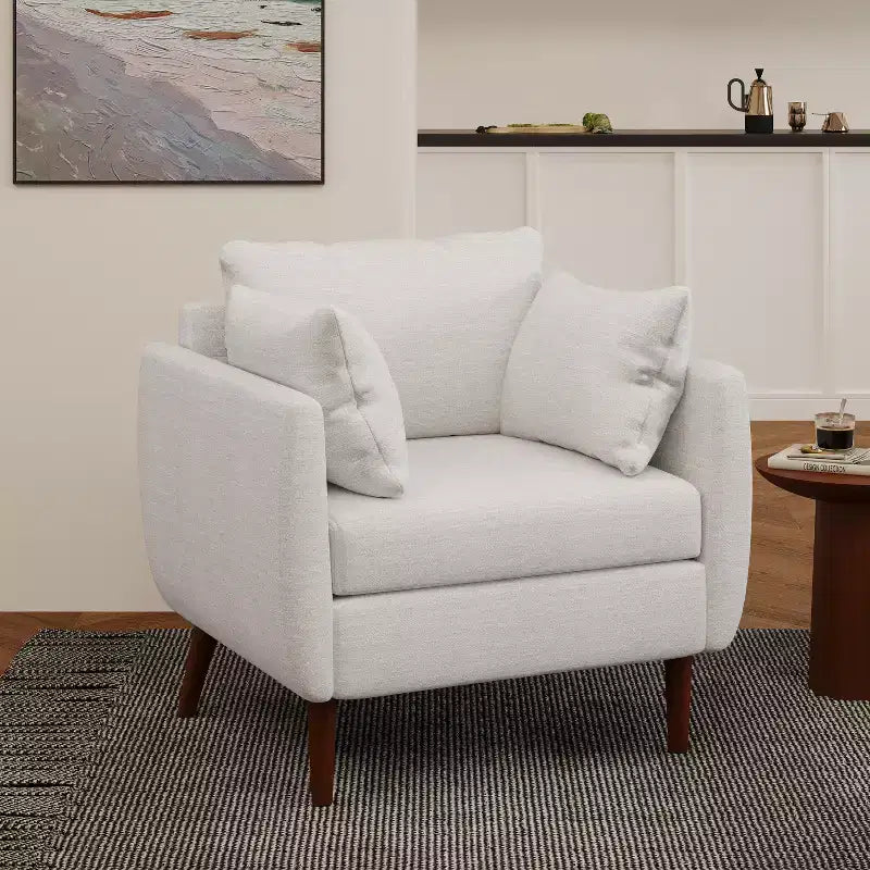 Fauteuil Club GDFStudio Viewland en Tissu Capitonnage Moderne avec Coussins Décoratifs