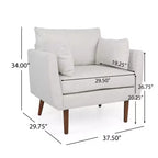 Fauteuil Club GDFStudio Viewland en Tissu Capitonnage Moderne avec Coussins Décoratifs