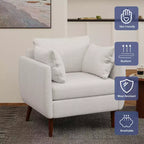Fauteuil Club GDFStudio Viewland en Tissu Capitonnage Moderne avec Coussins Décoratifs