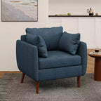 Fauteuil Club GDFStudio Viewland en Tissu Capitonnage Moderne avec Coussins Décoratifs