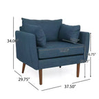 Fauteuil Club GDFStudio Viewland en Tissu Capitonnage Moderne avec Coussins Décoratifs