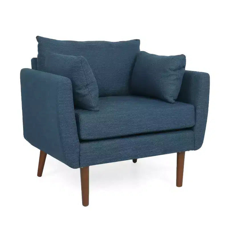 Fauteuil Club GDFStudio Viewland en Tissu Capitonnage Moderne avec Coussins Décoratifs
