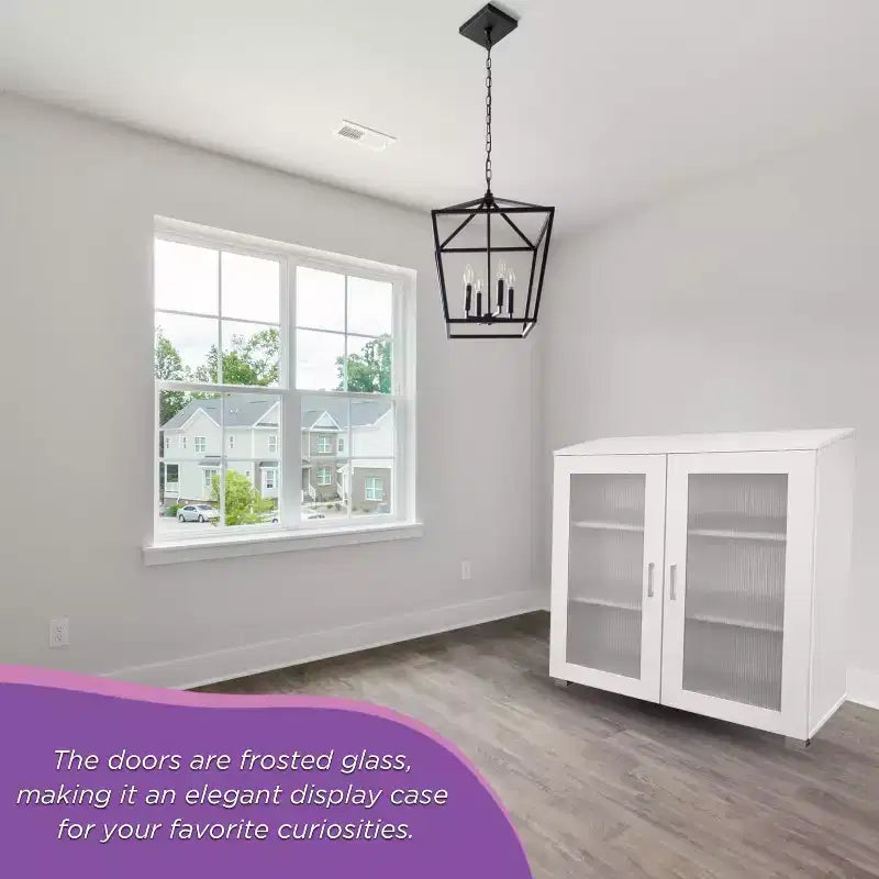 Kings Brand Furniture - Armoire de rangement d'appoint à 2 portes, buffet de rangement au sol pour cuisine, salle à manger, salon, entrée