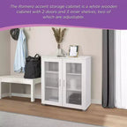 Kings Brand Furniture - Armoire de rangement d'appoint à 2 portes, buffet de rangement au sol pour cuisine, salle à manger, salon, entrée