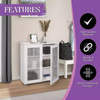Kings Brand Furniture - Armoire de rangement d'appoint à 2 portes, buffet de rangement au sol pour cuisine, salle à manger, salon, entrée