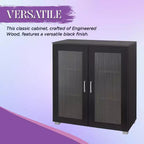 Kings Brand Furniture - Armoire de rangement d'appoint à 2 portes, buffet de rangement au sol pour cuisine, salle à manger, salon, entrée