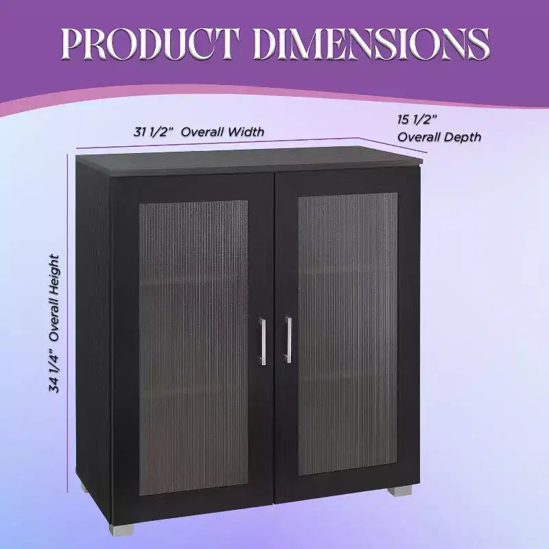 Kings Brand Furniture - Armoire de rangement d'appoint à 2 portes, buffet de rangement au sol pour cuisine, salle à manger, salon, entrée