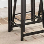 Kings Brand Furniture Ensemble de salle à manger 3 pièces Akins avec plateau de table imitation marbre et tabourets en similicuir à abattants