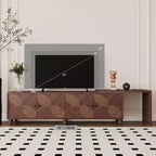 Meuble TV extensible moderne GDFStudio Mamie 90 en bois avec 2 armoires