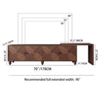 Meuble TV extensible moderne GDFStudio Mamie 90 en bois avec 2 armoires