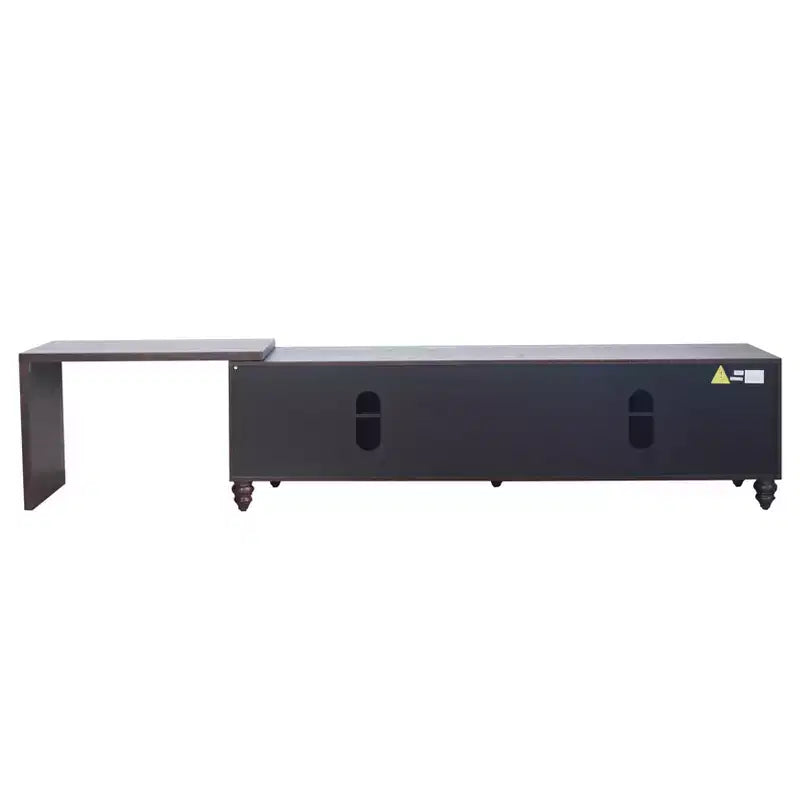 Meuble TV extensible moderne GDFStudio Mamie 90 en bois avec 2 armoires