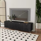 Meuble TV extensible moderne GDFStudio Mamie 90 en bois avec 2 armoires