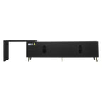 Meuble TV extensible moderne GDFStudio Mamie 90 en bois avec 2 armoires