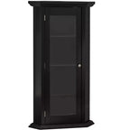 Meuble d'angle de rangement Kings Brand Furniture Cambridge Curio avec porte vitrée