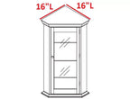 Meuble d'angle de rangement Kings Brand Furniture Cambridge Curio avec porte vitrée