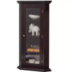 Meuble d'angle de rangement Kings Brand Furniture Cambridge Curio avec porte vitrée
