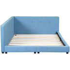 Cadre de lit plateforme Queen/Full, Lit de jour rembourré au sol avec ports USB -ModernLuxe