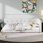 Cadre de lit plateforme Queen/Full, Lit de jour rembourré au sol avec ports USB -ModernLuxe