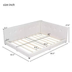 Cadre de lit plateforme Queen/Full, Lit de jour rembourré au sol avec ports USB -ModernLuxe