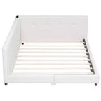 Cadre de lit plateforme Queen/Full, Lit de jour rembourré au sol avec ports USB -ModernLuxe