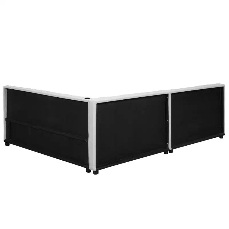 Cadre de lit plateforme Queen/Full, Lit de jour rembourré au sol avec ports USB -ModernLuxe