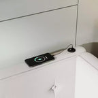 Cadre de lit plateforme Queen/Full, Lit de jour rembourré au sol avec ports USB -ModernLuxe