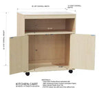 Meuble de cuisine à roulettes pour micro-ondes Kings Brand Furniture Vericombe, meuble de rangement d'appoint à 2 portes