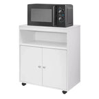 Meuble de cuisine à roulettes pour micro-ondes Kings Brand Furniture Vericombe, meuble de rangement d'appoint à 2 portes