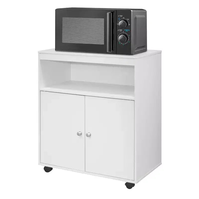Meuble de cuisine à roulettes pour micro-ondes Kings Brand Furniture Vericombe, meuble de rangement d'appoint à 2 portes