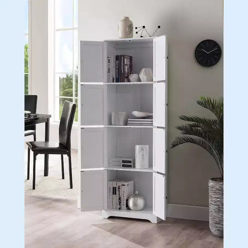 Kings Brand Furniture - Armoire de rangement de cuisine à 4 niveaux Lyons 68 avec 8 portes
