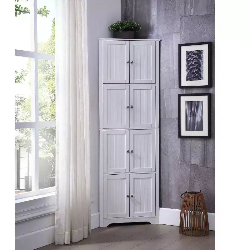 Kings Brand Furniture - Armoire de rangement de cuisine à 4 niveaux Lyons 68 avec 8 portes
