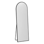 Miroir sur pied avec cadre en bois classique et arc à angle droit