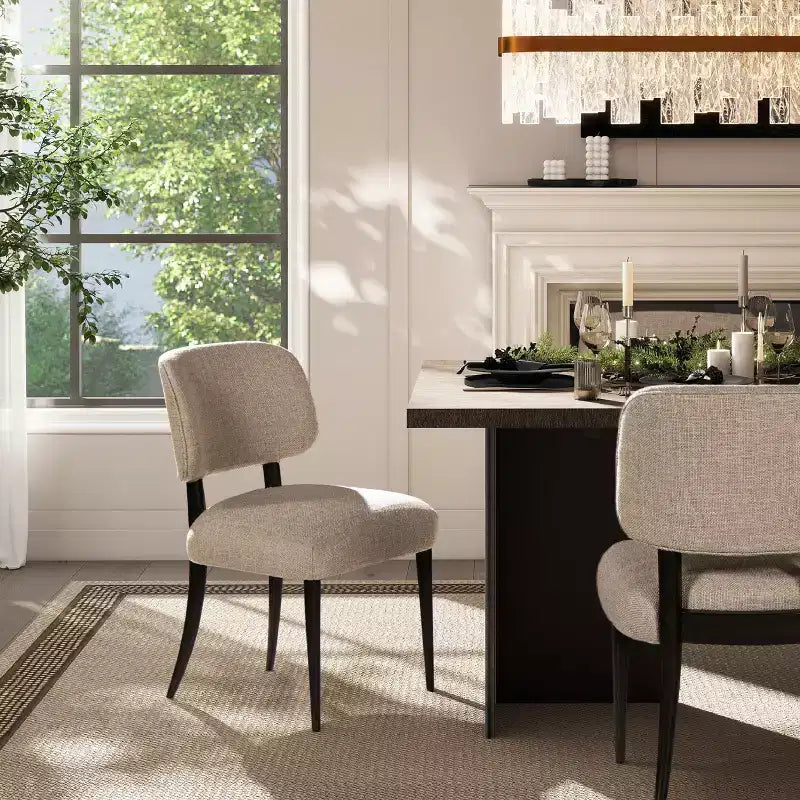 Jennifer Taylor Home Harriet Chaise de salle à manger capitonnée à dossier fendu, lot de 2