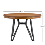 Ensemble de salle à manger Christopher Knight Home Cassius 5 pièces en bois et fer forgé
