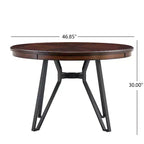Ensemble de salle à manger Christopher Knight Home Cassius 5 pièces en bois et fer forgé