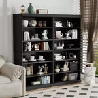 PexFix 31x31x16 Meuble d'appoint en bois avec étagère réglable Meuble de rangement sans porte Noir