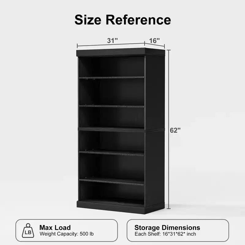 PexFix 31x31x16 Meuble d'appoint en bois avec étagère réglable Meuble de rangement sans porte Noir