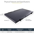 Tablette de rack 1U à usage intensif StarTech.com - Profondeur réglable - Modèle ADJSHELFHD