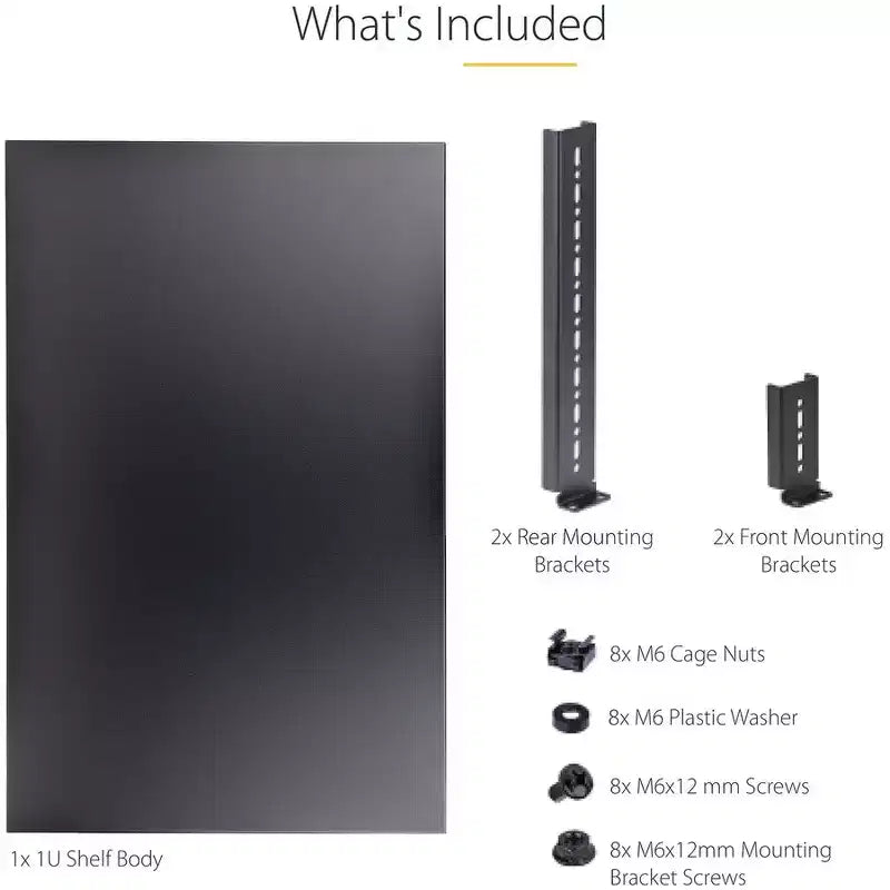 Tablette de rack 1U à usage intensif StarTech.com - Profondeur réglable - Modèle ADJSHELFHD