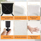 Yaheetech Lot de 2 Chaises d'Appoint Modernes Plissées à Dossier Courbé en Tissu pour Salon Salle à Manger Chambre à Coucher