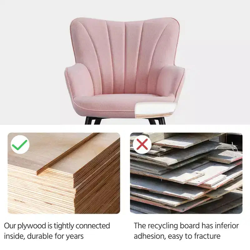 Yaheetech Lot de 2 Chaises d'Appoint Modernes Plissées à Dossier Courbé en Tissu pour Salon Salle à Manger Chambre à Coucher