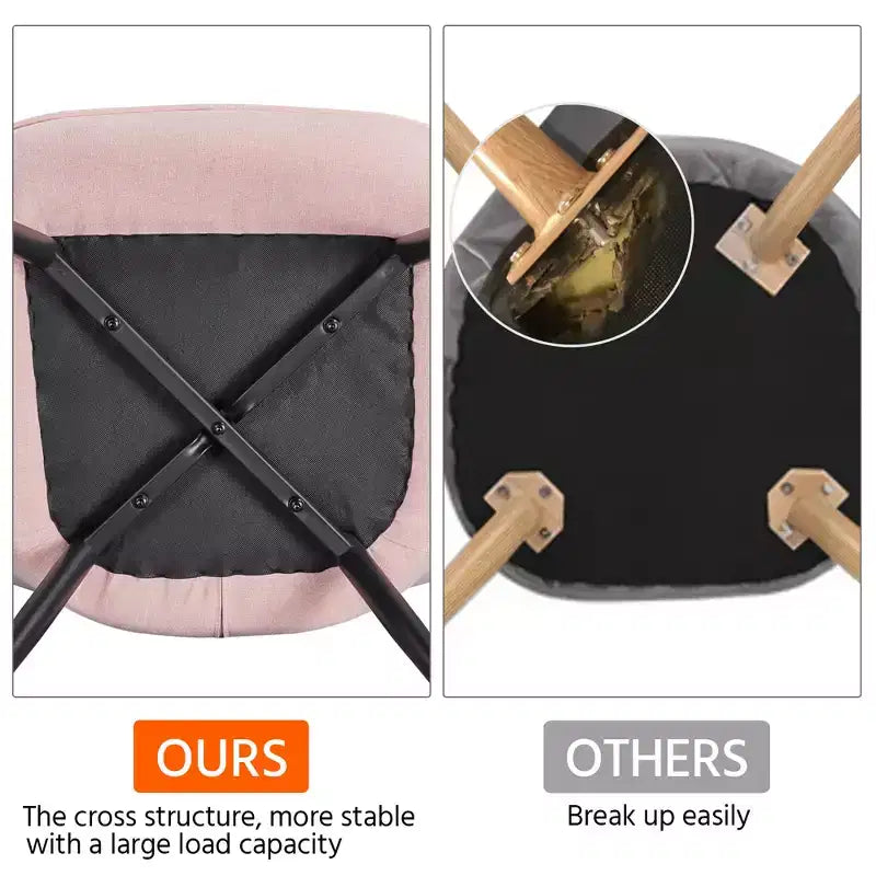 Yaheetech Lot de 2 Chaises d'Appoint Modernes Plissées à Dossier Courbé en Tissu pour Salon Salle à Manger Chambre à Coucher