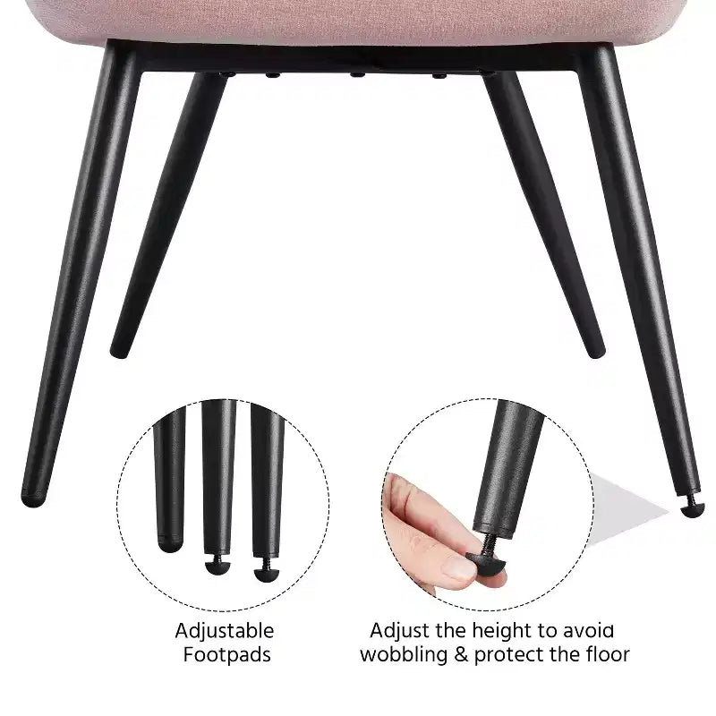 Yaheetech Lot de 2 Chaises d'Appoint Modernes Plissées à Dossier Courbé en Tissu pour Salon Salle à Manger Chambre à Coucher
