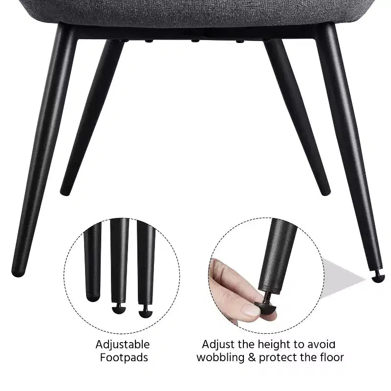 Yaheetech Lot de 2 Chaises d'Appoint Modernes Plissées à Dossier Courbé en Tissu pour Salon Salle à Manger Chambre à Coucher