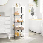 Étagères de rangement à 5 niveaux, étagère en fil métallique pour cuisine, étagère de rangement, étagères réglables, avec 8 crochets, pour garage, cuisine