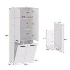 Meuble de Rangement de Salle de Bain Moderne Blanc Famapy avec Panier à Linge Inférieur