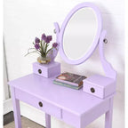 Moniys Wood Moniya Maquillage Coiffeuse et Chaise, Bleu
