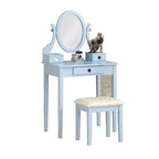 Moniys Wood Moniya Maquillage Coiffeuse et Chaise, Bleu